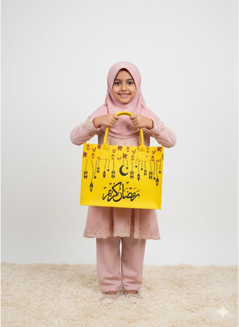 حقائب هدايا رمضان كريم قابلة لإعادة الاستخدام مع مقابض - حقائب متعددة الاستخدامات لحفلات رمضان كريم - Image 2